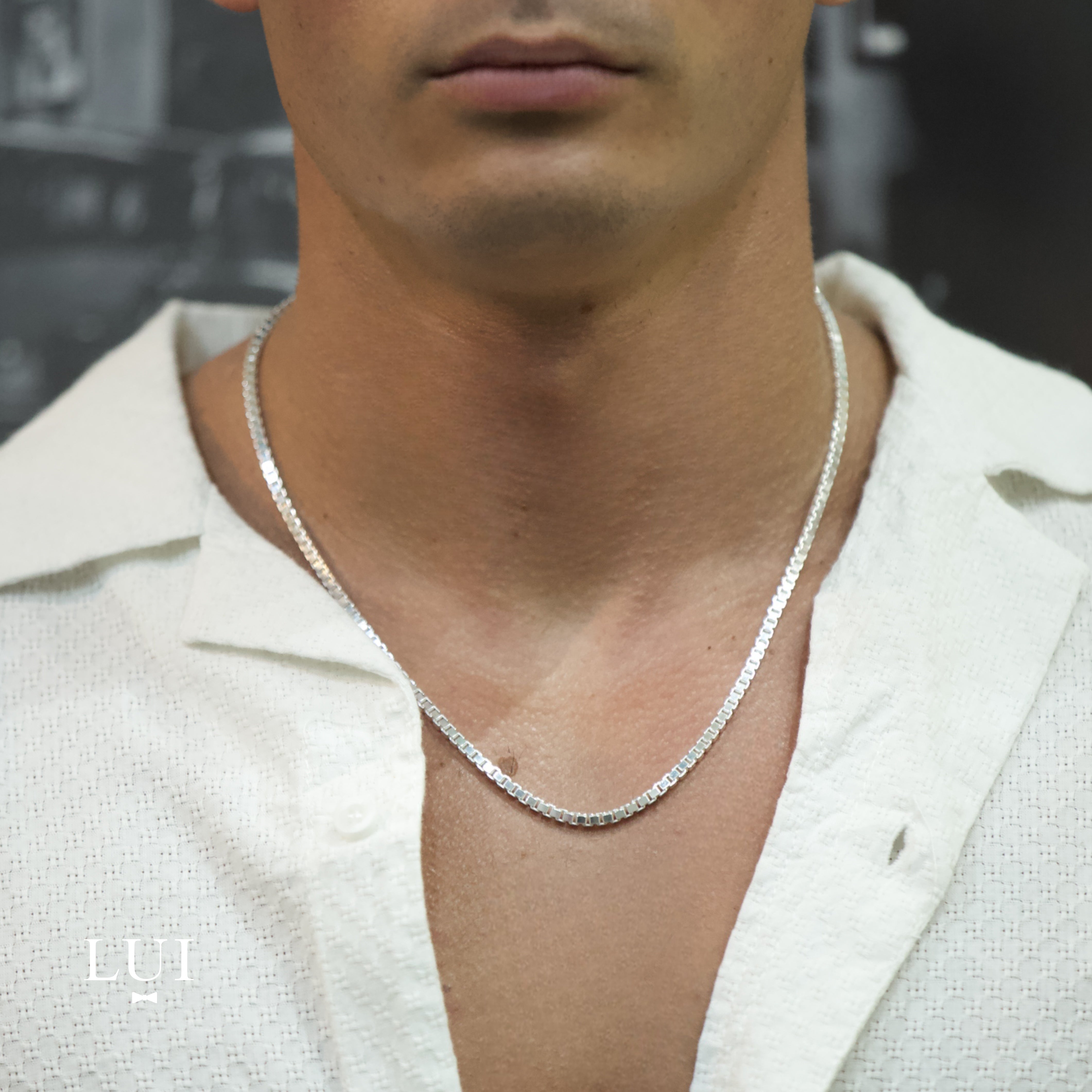 Cadena Cubo de Plata - 3.7mm