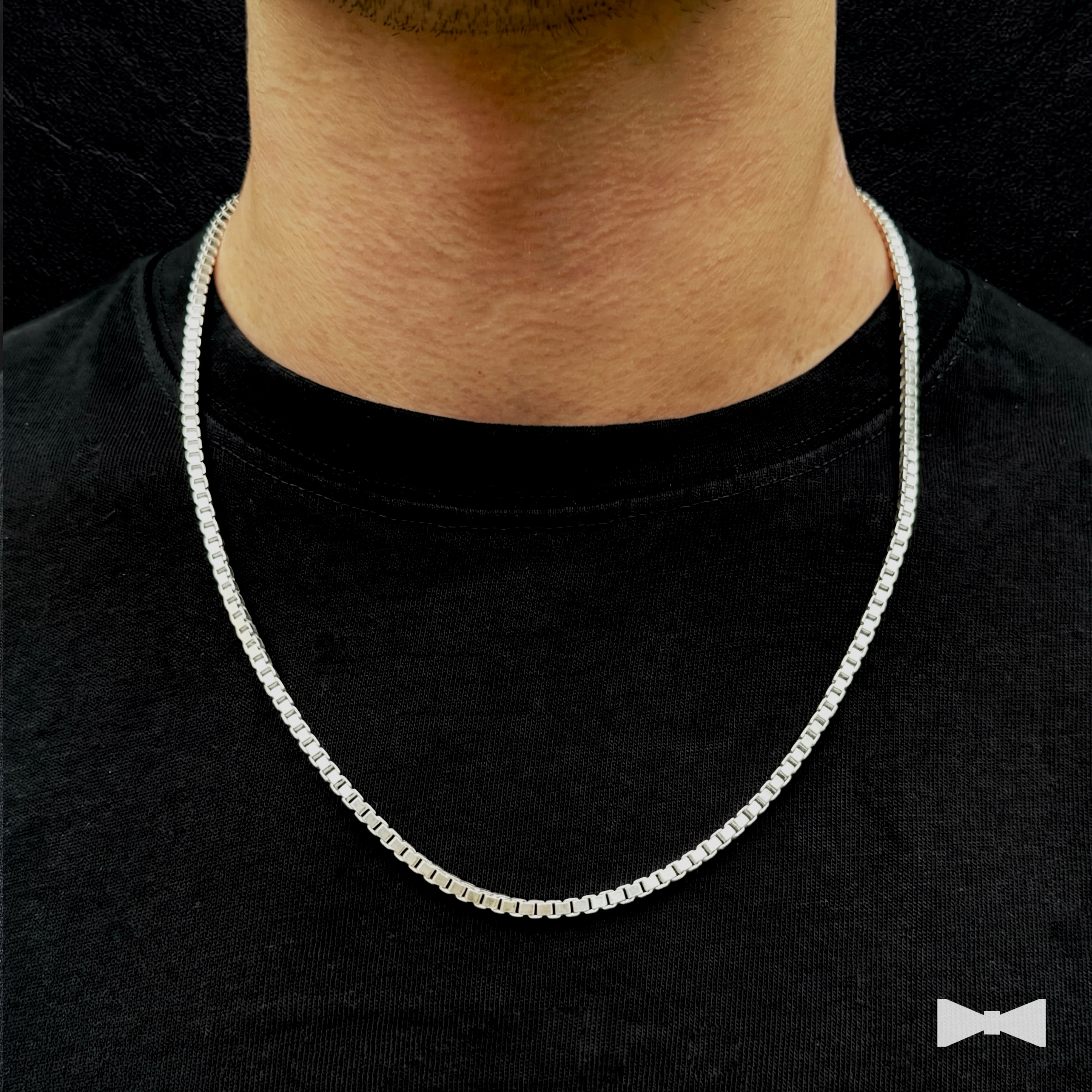 Cadena Cubo de Plata - 3.7mm